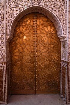 The Ali Ben Youssef Madrasa in Marrakesh, Morocco is former Islamic college and famous landmark.