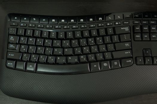 Keyboard with letters in Hebrew and English - Wireless keyboard - Top View