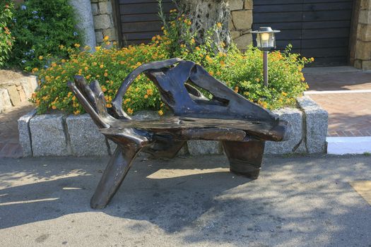 original wooden bench in a park