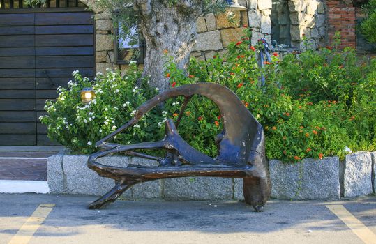 original wooden bench in a park