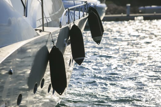 Luxury yatch in a port