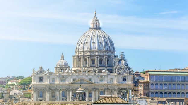 Vatican and Basilica of Saint Peter seen from Castel Sant'Angelo. Roma, Italy