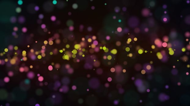 Defocused bokeh lights. Digital backdrop. 3d rendering
