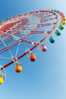 Ferris wheel with clear blue sky