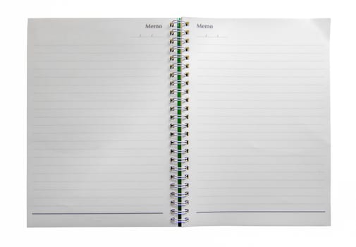 Notebook paper isolate on a white background.