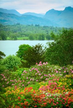 Moody sky over Grasmere, the Lake District, Cumbria, England