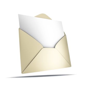 3d rendering of an envelope with a blank letter