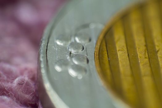 Macro closeup of israeli money coin of 10 shekel.
