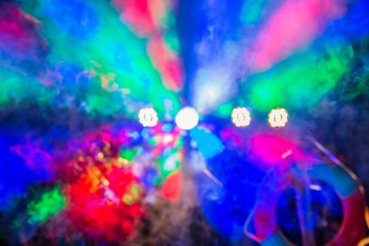 Abstract blurred bokeh party lights.