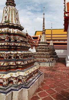 Beautiful Wat Phra Kaeo temple gable in Thailand