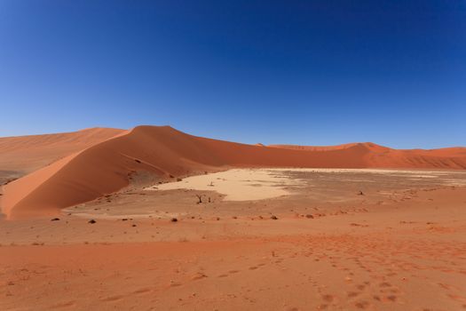 Panorama of red dunes from Hidden Vlei, Sossusvlei Namibia