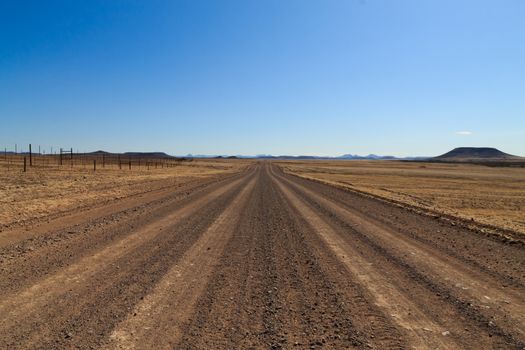 Dirt road from Skeleton coast, Namibia