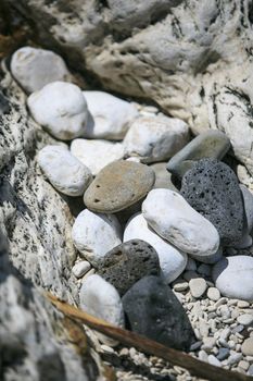 Rounded Stones on the beach