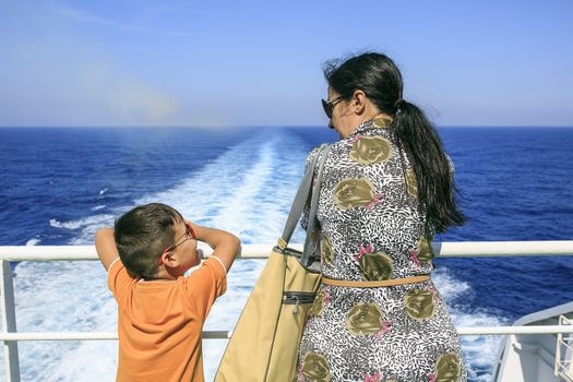 Passengers enjoying travel in a cruise ship