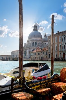 Boats near Santa Maria della Salute in Venice, Italy