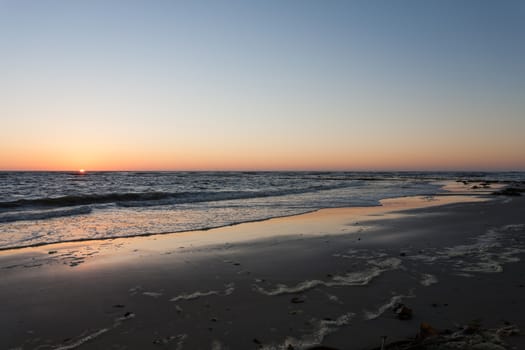 Namibian sunset at Swakopmund beach