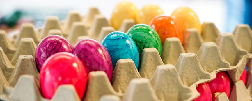 Brightly coloured eggs in Friedrichsdorf