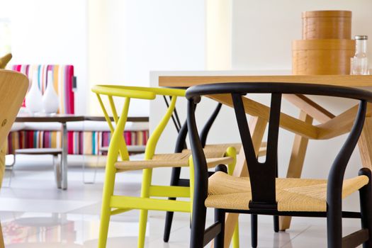 image of modern dining room, modern home interior design and decoration.