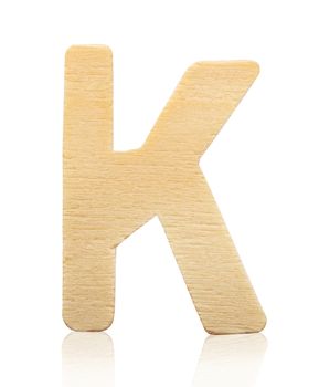 Single capital block wooden letter H isolated on white background, Save clipping path.