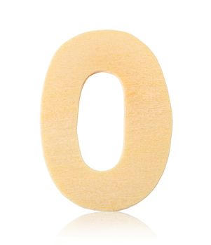 Single capital block wooden letter O isolated on white background, Save clipping path.