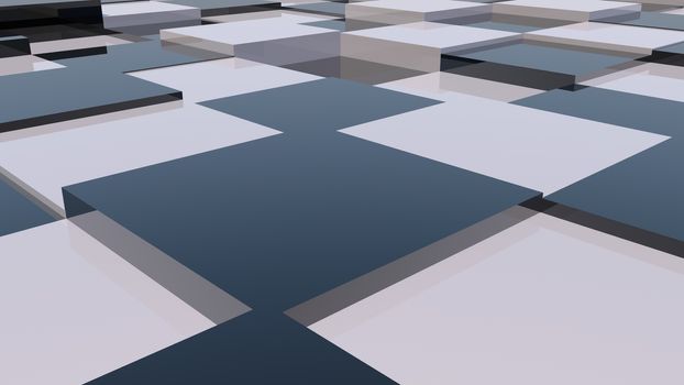 Abstract background with realistic cubes. 3d rendered