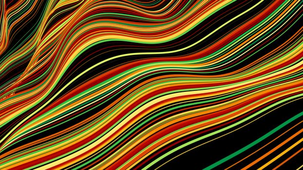 Abstract background with colorful wavy lines. 3d rendered