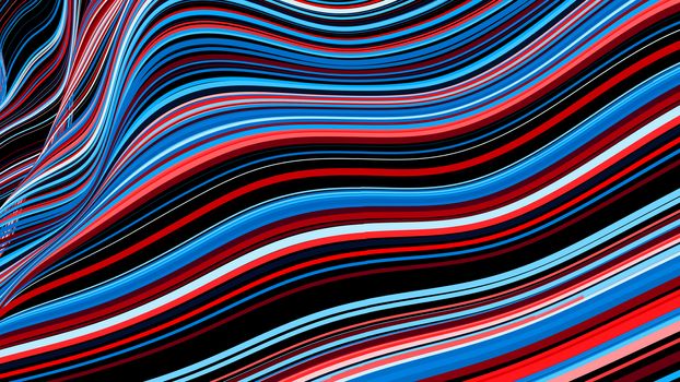 Abstract background with colorful wavy lines. 3d rendered