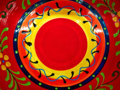 Traditional colorful hand painted Spanish ceramic pottery souvenir for sale Spain
