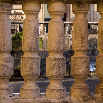 Balustrade with ancient baroque columns
