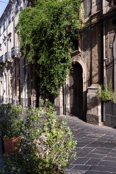 The very old sicilian houses and street