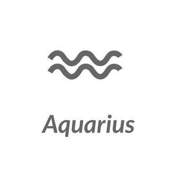The Water-Bearer aquarius sing. Star constellation element. Age of aquarius constellation zodiac symbol on light white background.