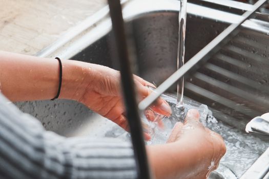 housework, Close up image of washing dishes background