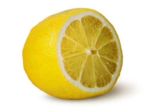 Half of juicy lemon isolated on white background