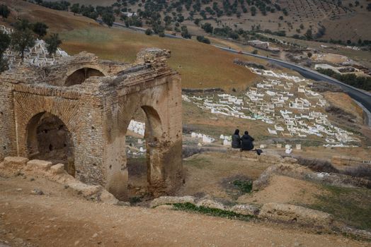 Muslim cemetery graves. Fez, Morocco North Africa