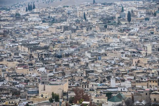 View of the old town of Fez, Morocco, North Africa