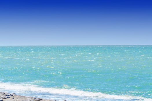 Beautiful seascape with blue sky
