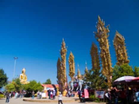 Blurred landmark of Golden Triangle, Wiang, Chiangsaen, Chiangrai, Thailand