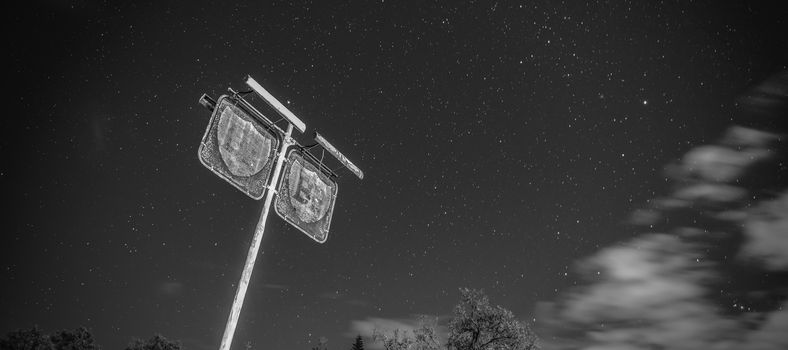 Rusted fuel station sign in the countryside of Brisbane, Queensland.