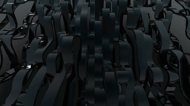Abstract background with black wave lines. 3d rendering.