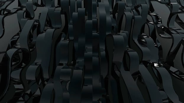 Abstract background with black wave lines. 3d rendering.