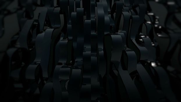 Abstract background with black wave lines. 3d rendering.