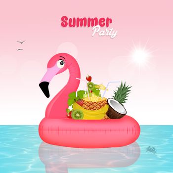 illustration of summer party