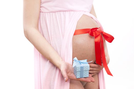 Pregnant woman expects baby. Excellent gift.