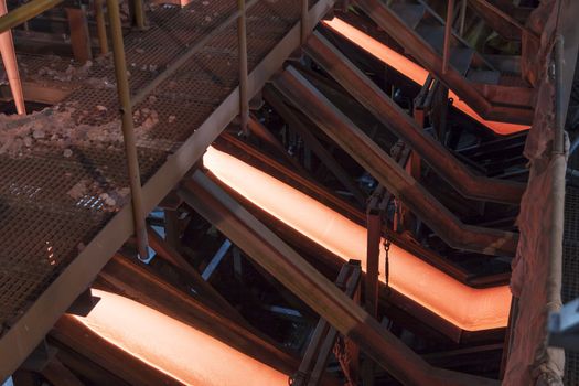 Liquid glass - production line in glassworks