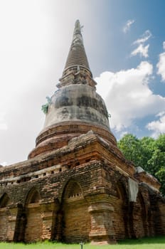 Wat Yai Chai Mongkol obviously is one of the major temples in the Ayutthaya area . and features a large Stupa, built after King Naresuan's Victory