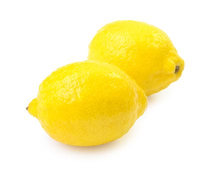 Fresh lemon fruit on white background with clipping path