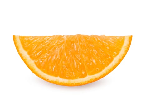 Orange fruit slice isolated on white background with clipping path