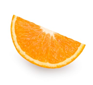 Fresh orange fruit slice on white background with clipping path
