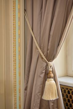 Retro luxury silk curtain and tassel