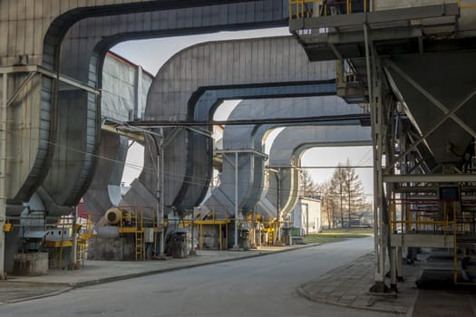 Fumes channel - coal power station, Poland.